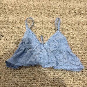 NWT Aerie Lace tie front Bralette in Light Blue